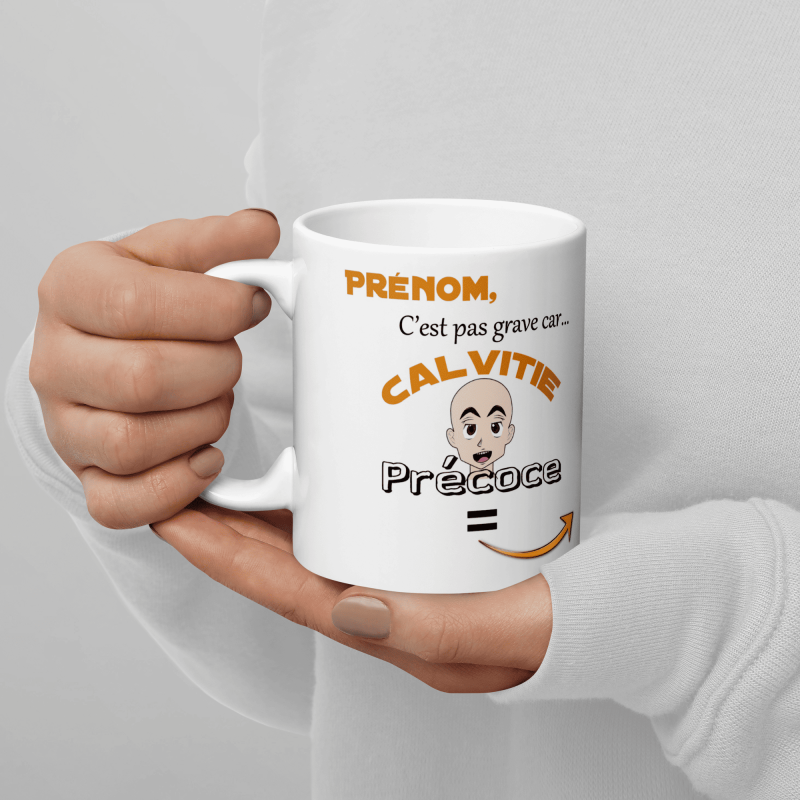 Tasse humour personnalisable calvitie précoce