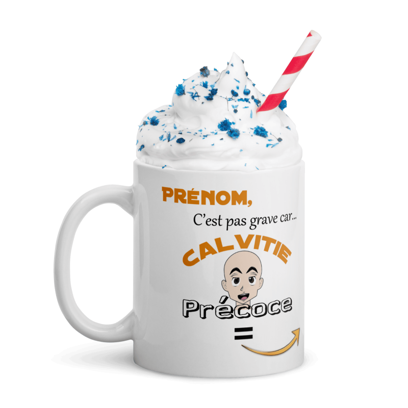Tasse humour personnalisable calvitie précoce