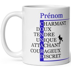 Tasse prénom connard humour romantique visage homme