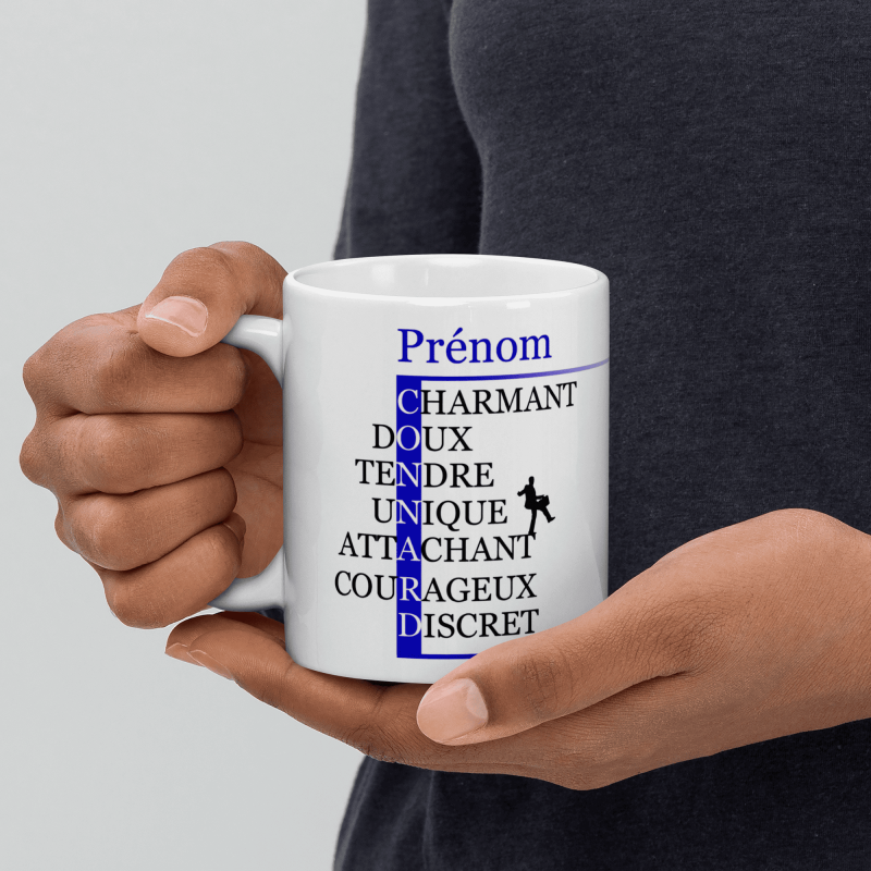 Tasse prénom connard humour romantique visage homme