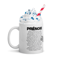 Mug prénom humour texte absurde trèfle chance